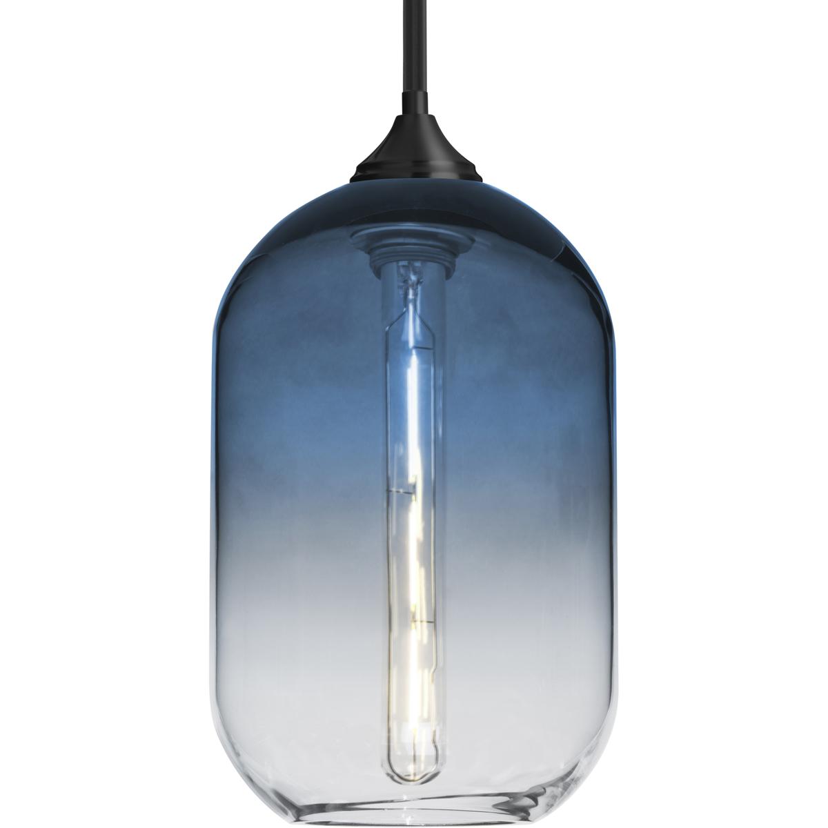 Besa Lighting 1TT-OMEGA12ST-EDIL-BK Omega 12 1 Light Black Stem Pendant Ceiling Light