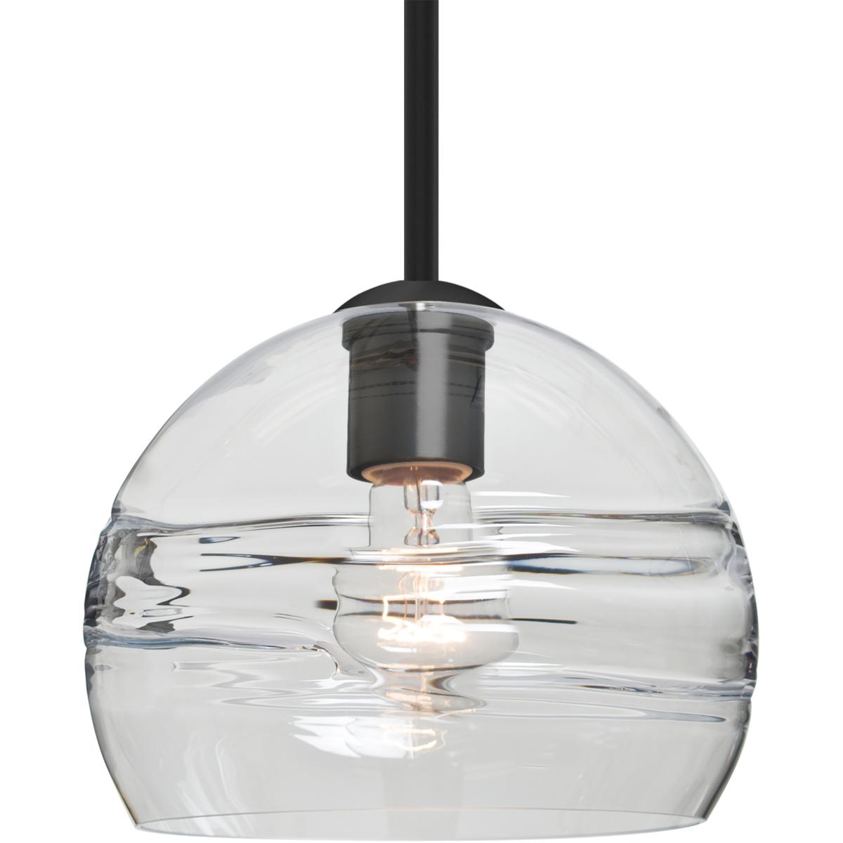 Besa Lighting 1TT-SPIR8CL-BK Spirit 8 1 Light Black Stem Pendant Ceiling Light