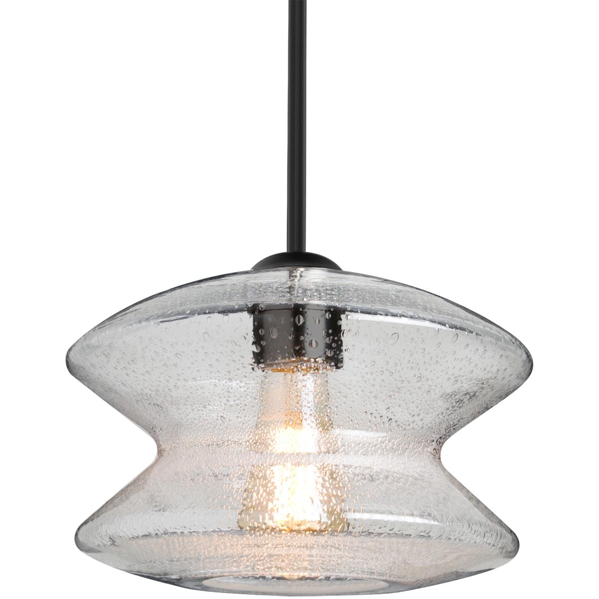 Besa Lighting 1TT-ZENCL-BK Zen 1 Light Black Stem Pendant Ceiling Light