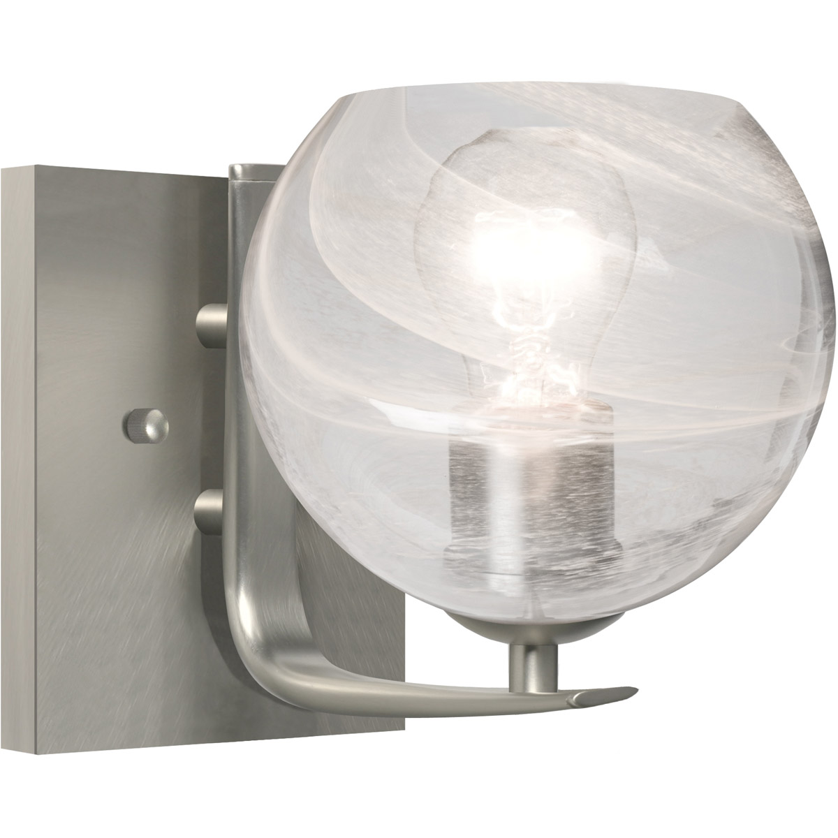 Besa Lighting 1WC-JILLYCL-SN Jilly 1 Light 7 inch Satin Nickel Vanity Light Wall Light