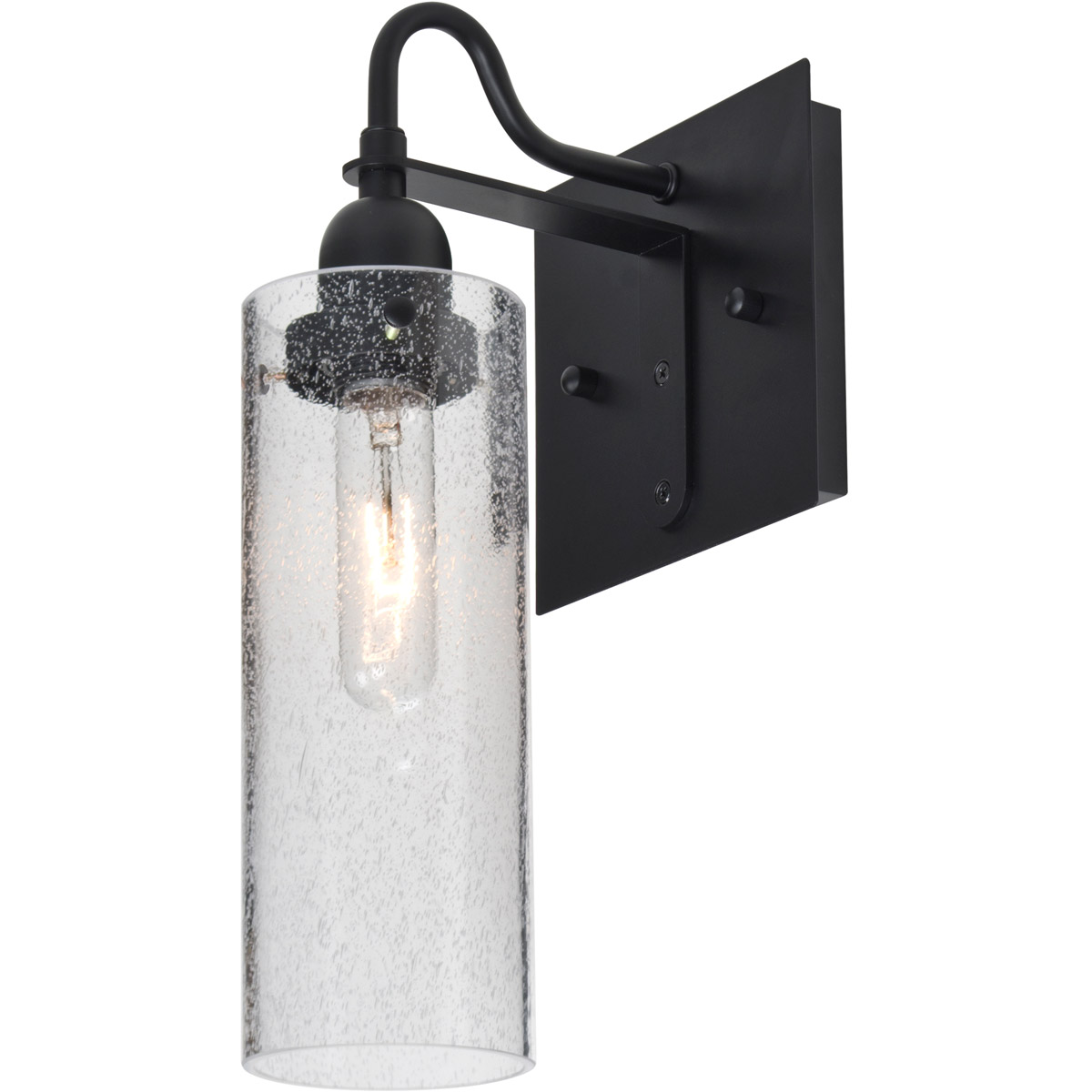 Besa Lighting 1WG-JUNI10CL-BK Juni 10 1 Light 6 inch Black Wall Sconce Wall Light in Clear Bubble Glass
