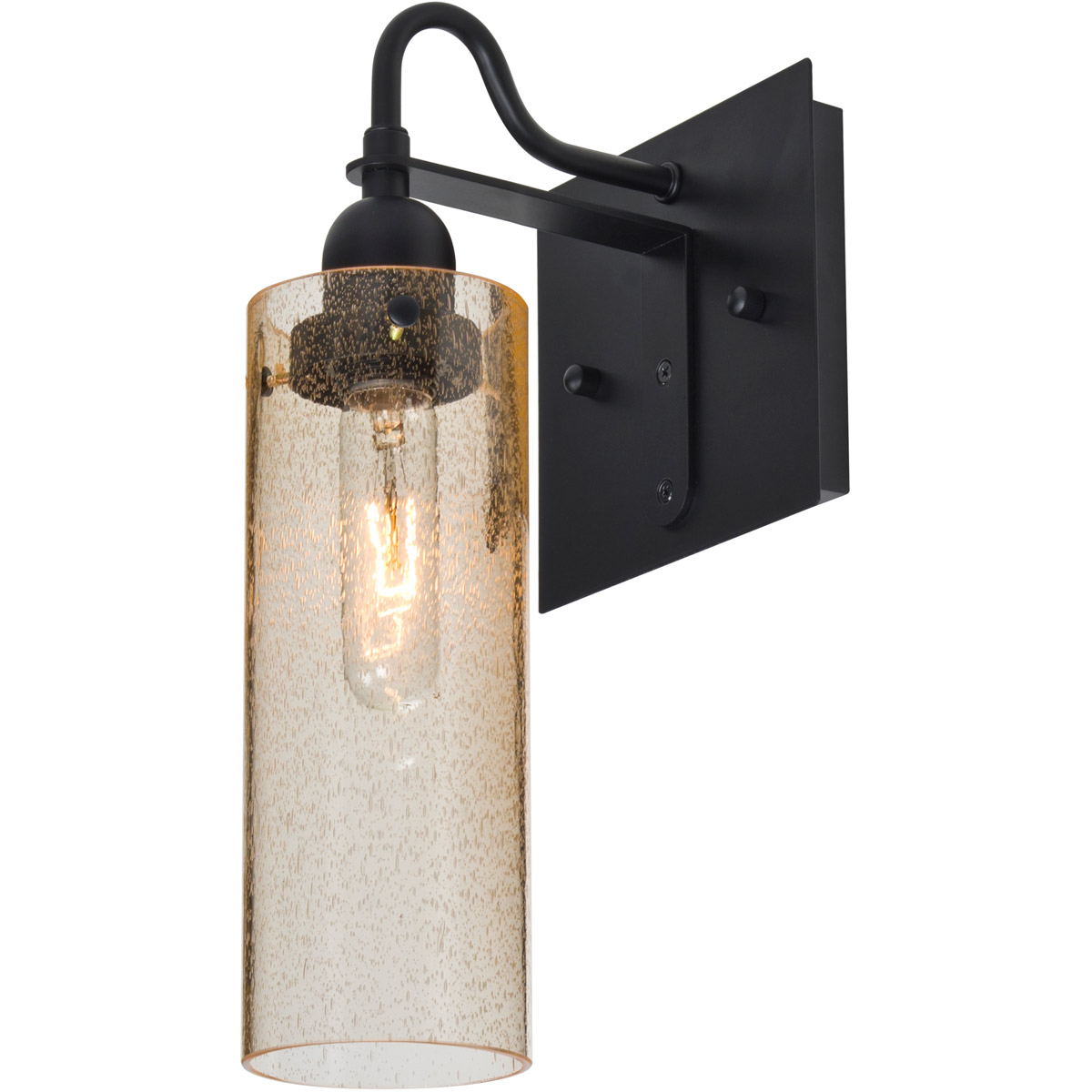 Besa Lighting 1WG-JUNI10GD-BK Juni 10 1 Light 6 inch Black Wall Sconce Wall Light in Gold Bubble Glass