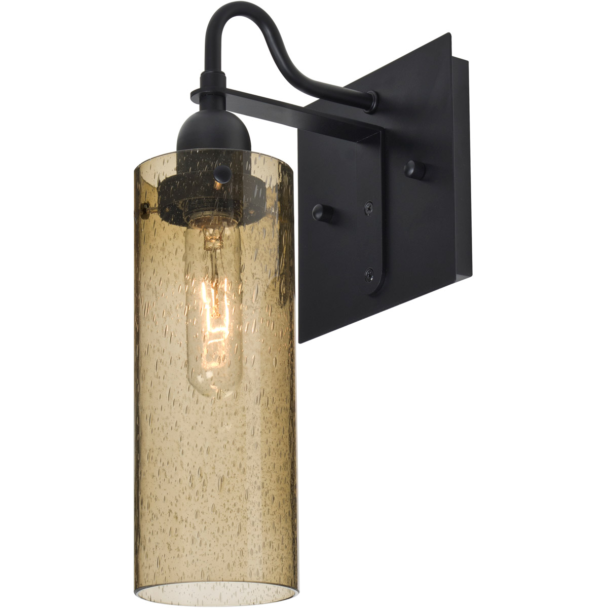 Besa Lighting 1WG-JUNI10LT-BK Juni 10 1 Light 5.9 inch Black Wall Sconce Wall Light in Latte Bubble Glass
