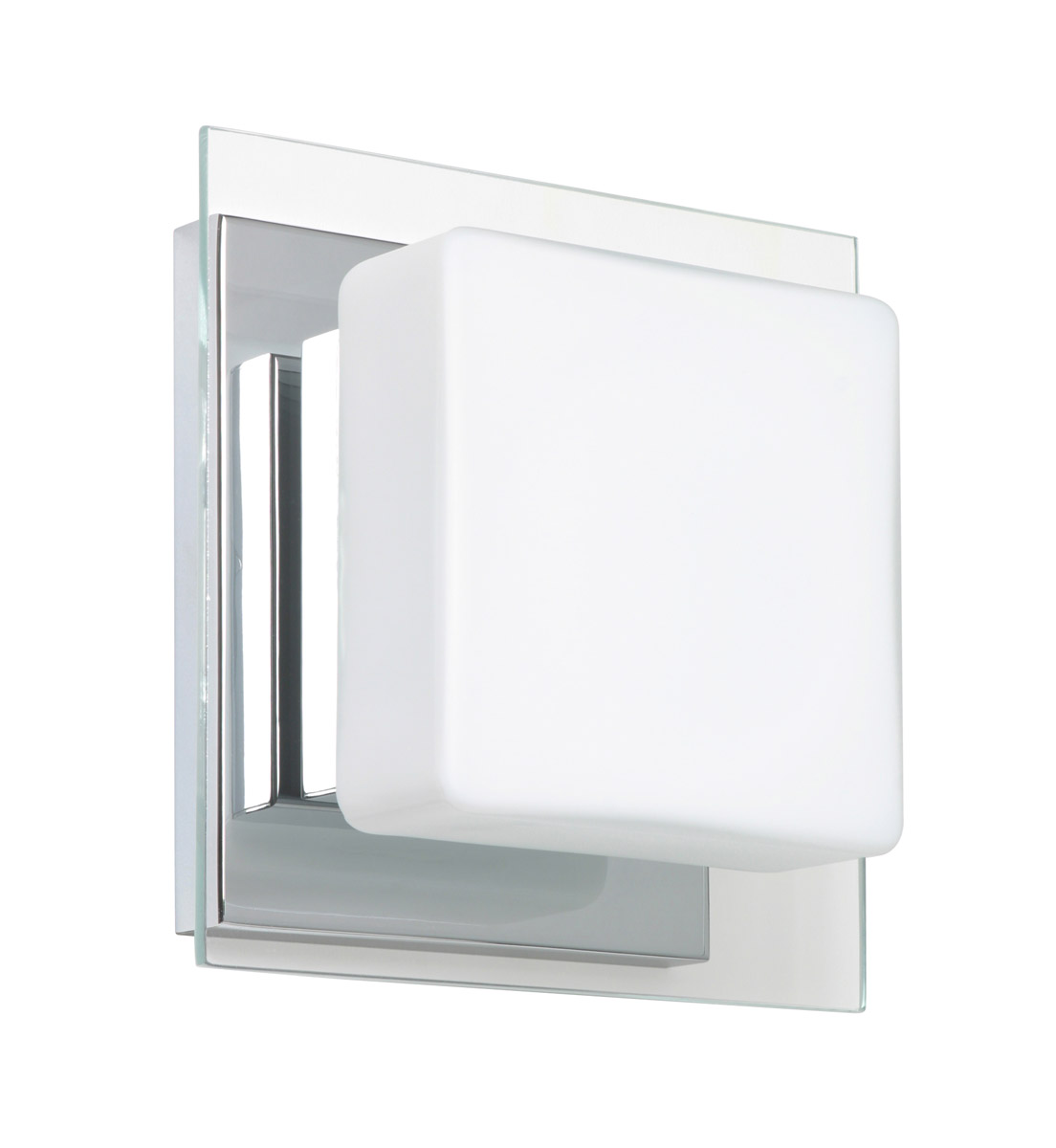 Besa Lighting 1WS-773539-CR Alex 1 Light 6 inch Chrome ADA Mini Sconce Wall Light in Halogen, Opal/Clear Glass