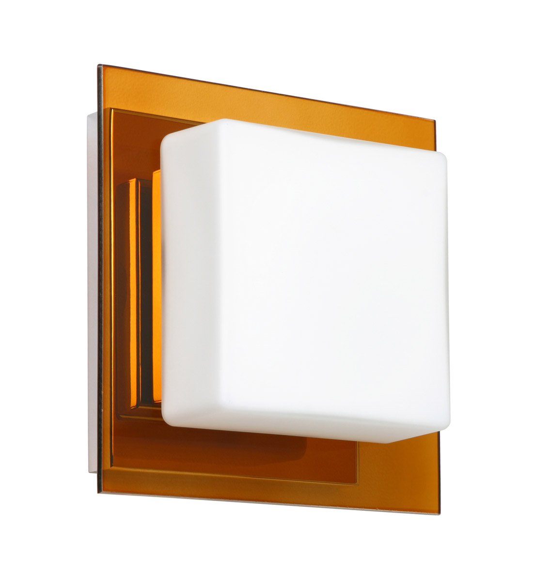 Besa Lighting 1WS-7735TG-CR Alex 1 Light 6 inch Chrome ADA Mini Sconce Wall Light in Halogen, Opal/Armagnac Glass