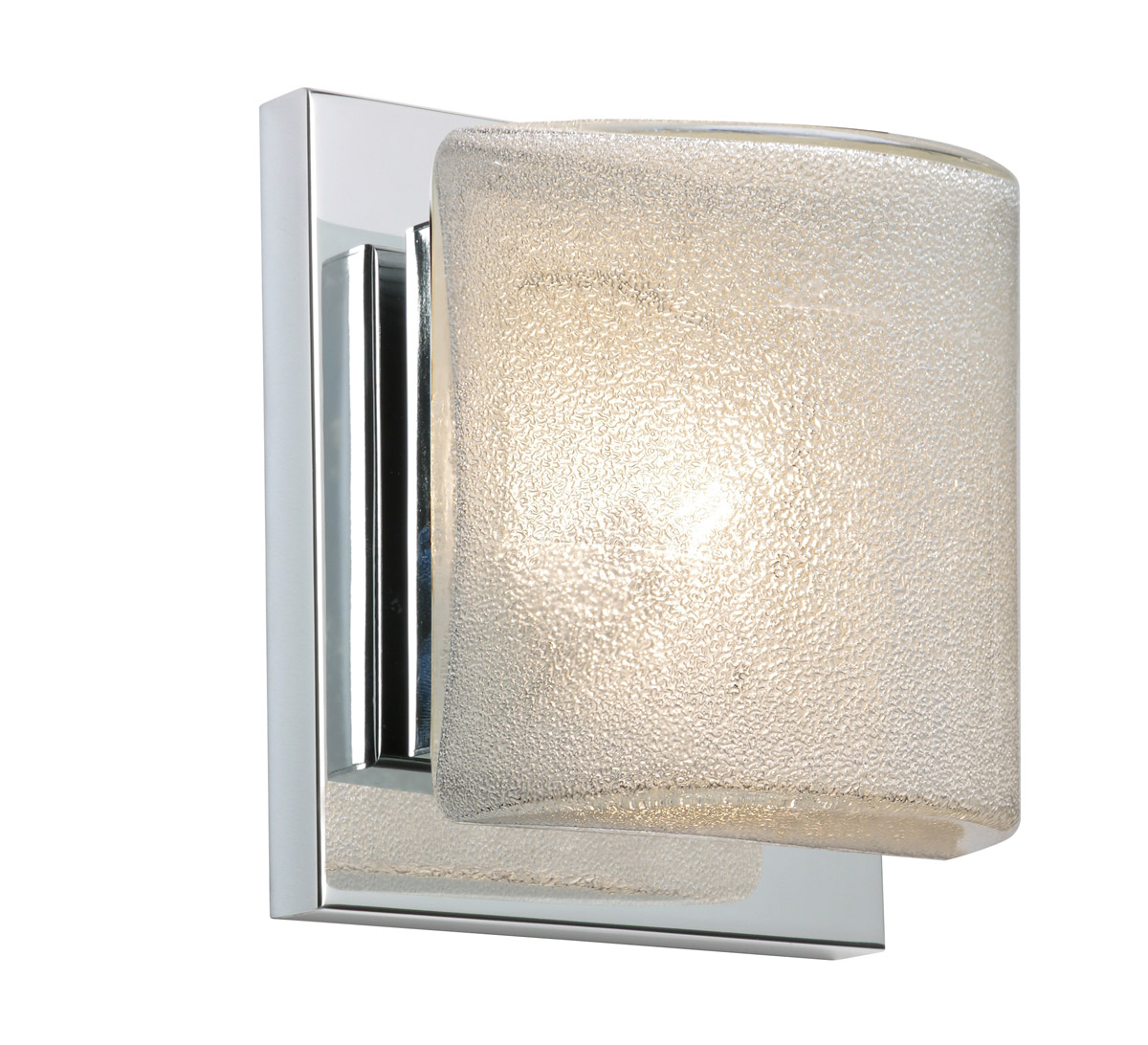 Besa Lighting 1WS-7873GL-LED-CR Paolo LED 5 inch Chrome ADA Mini Sconce Wall Light in Glitter Glass