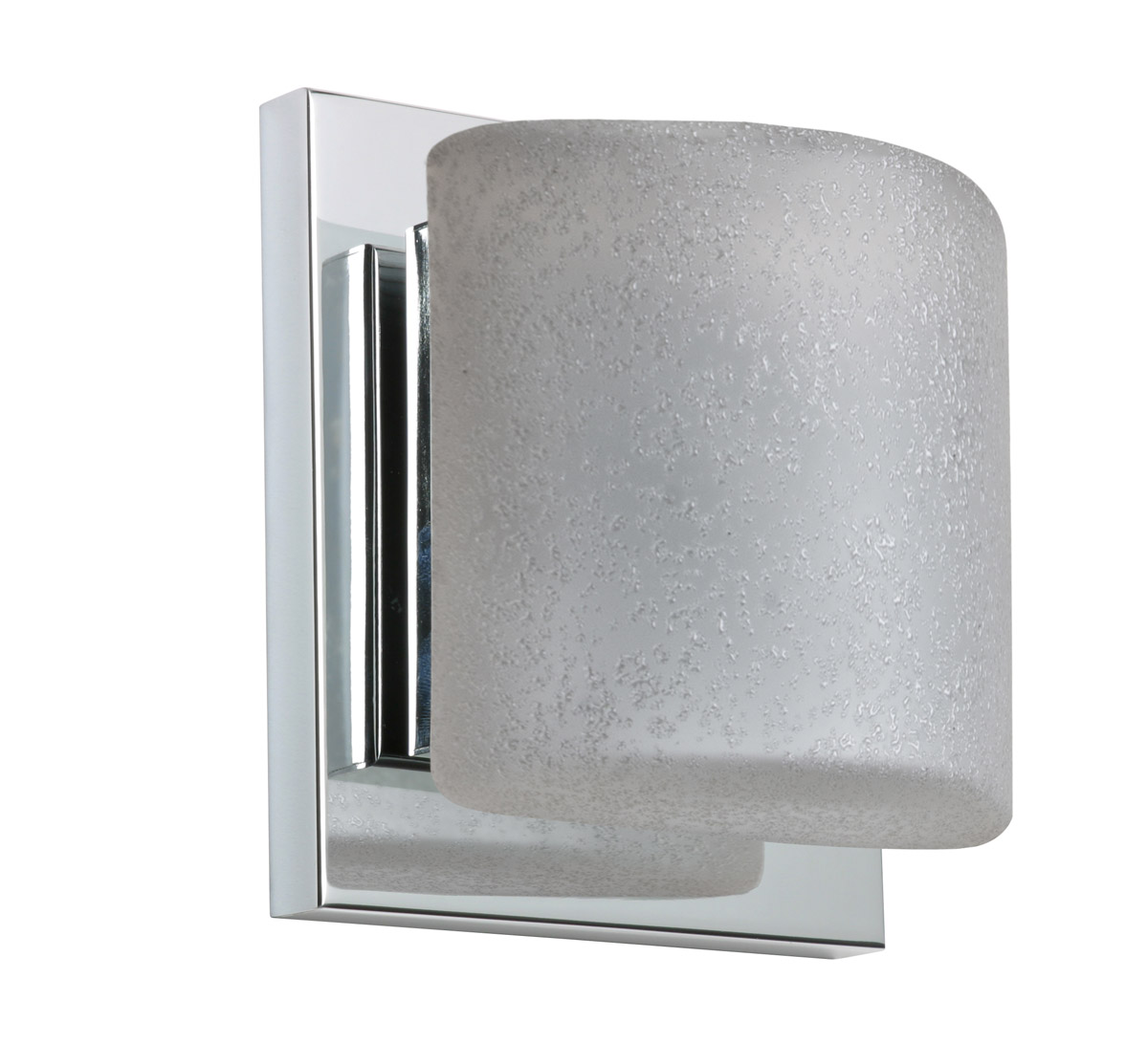 Besa Lighting 1WS-7873ST-CR Paolo 1 Light 5 inch Chrome ADA Mini Sconce Wall Light in Halogen, Stucco Glass