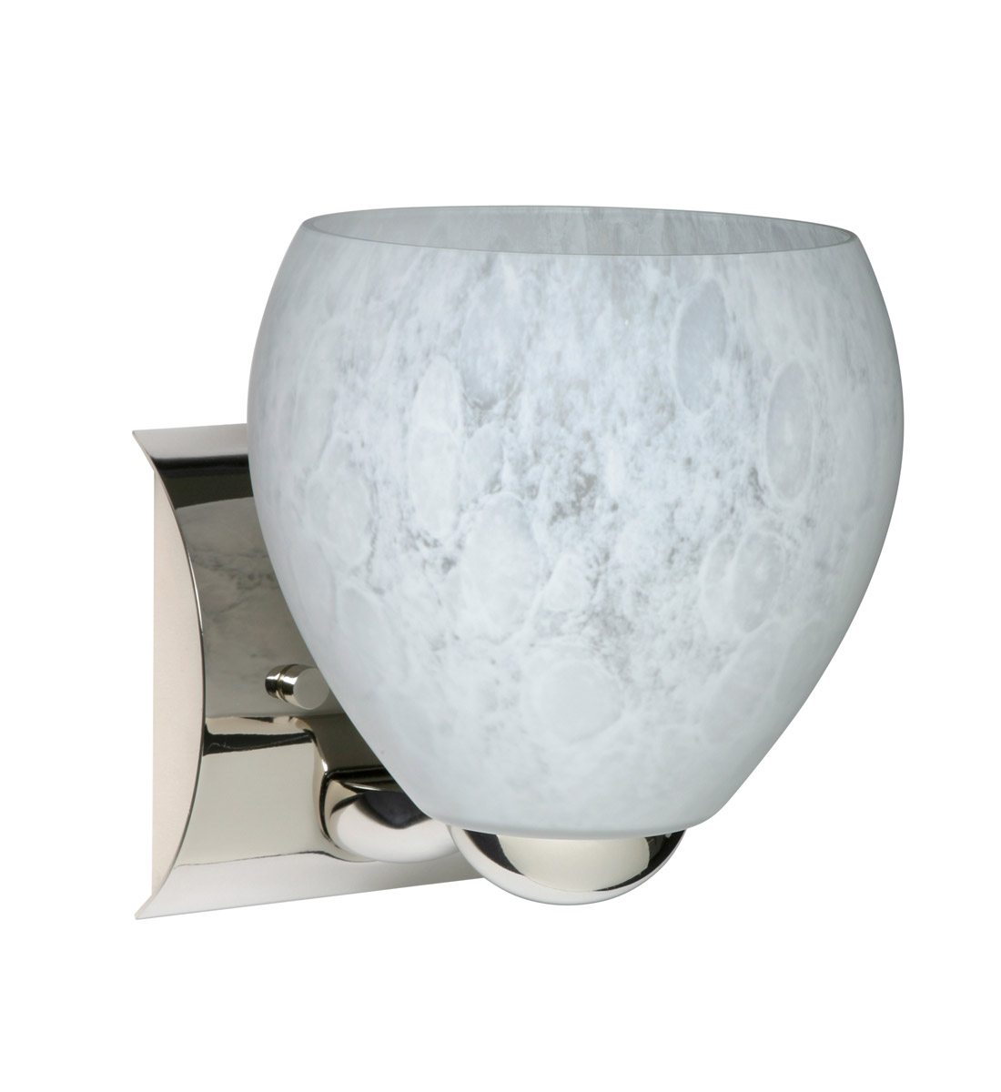 Besa Lighting 1WZ-412219-CR Bolla 1 Light 6 inch Chrome Mini Sconce Wall Light in Incandescent, Carrera Glass