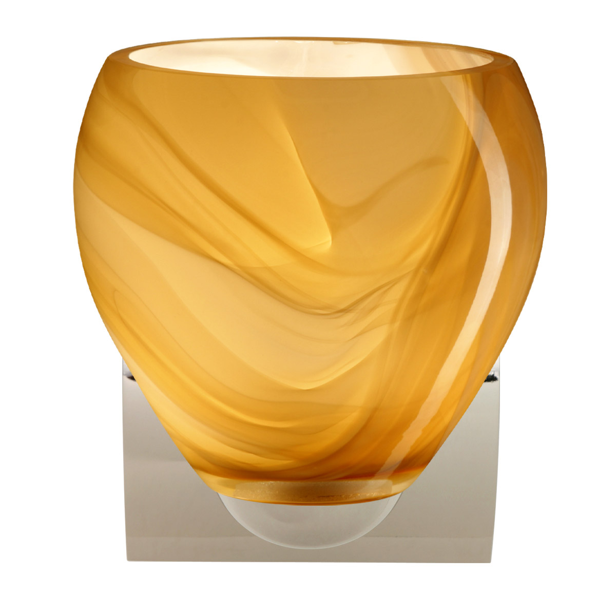 Besa Lighting 1WZ-4122HN-CR Bolla 1 Light 6 inch Chrome Mini Sconce Wall Light in Incandescent, Honey Glass