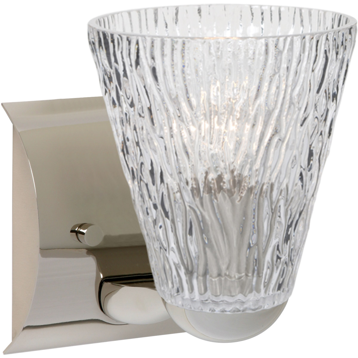 Besa Lighting 1WZ-NICO5CL-CR Nico 5 1 Light 5 inch Chrome Mini Sconce Wall Light in Incandescent, Clear Stone Glass