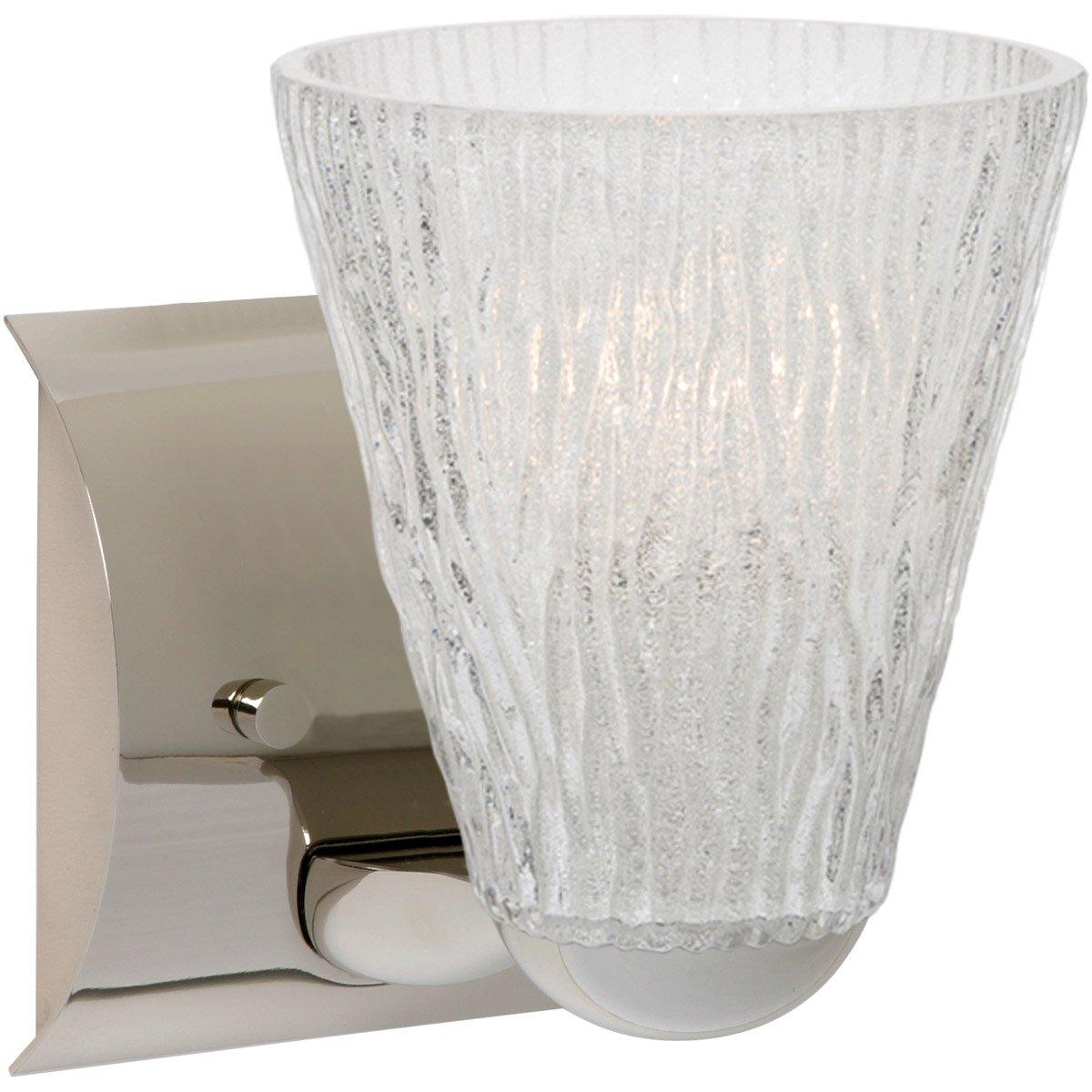 Besa Lighting 1WZ-NICO5GL-CR Nico 5 1 Light 5 inch Chrome Mini Sconce Wall Light in Incandescent, Glitter Stone Glass