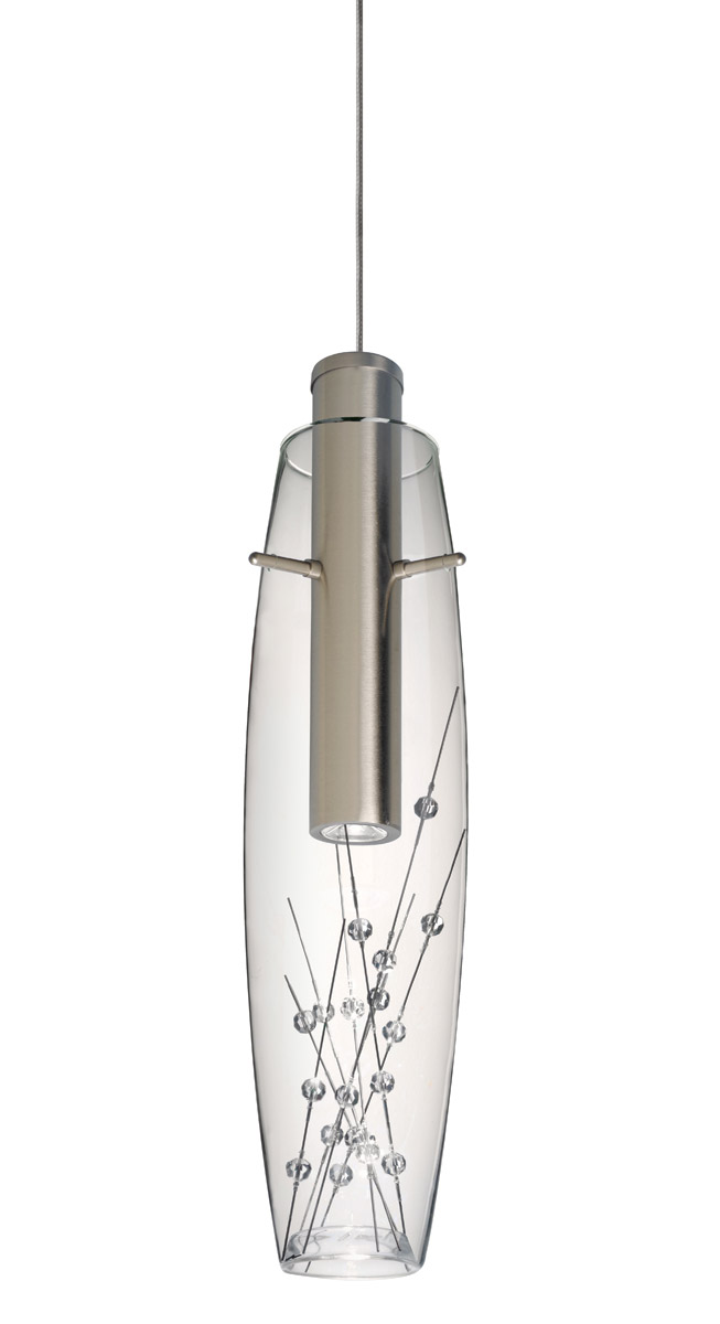 Besa Lighting 1XT-1688WW-LED-SN Willow LED Satin Nickel Pendant Ceiling Light
