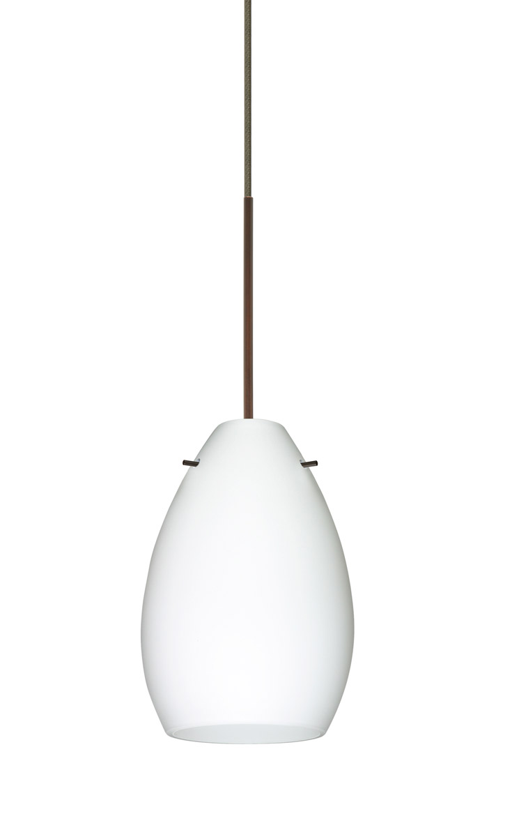 Besa Lighting 1XT-171307-LED-BR Pera 6 LED Bronze Pendant Ceiling Light in Opal Matte Glass