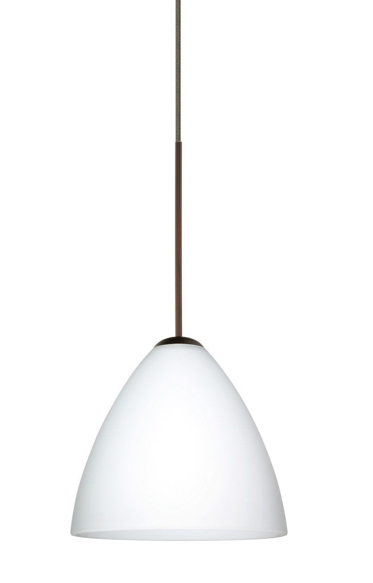 Besa Lighting 1XT-177907-LED-BR Mia LED Bronze Pendant Ceiling Light in Opal Matte Glass