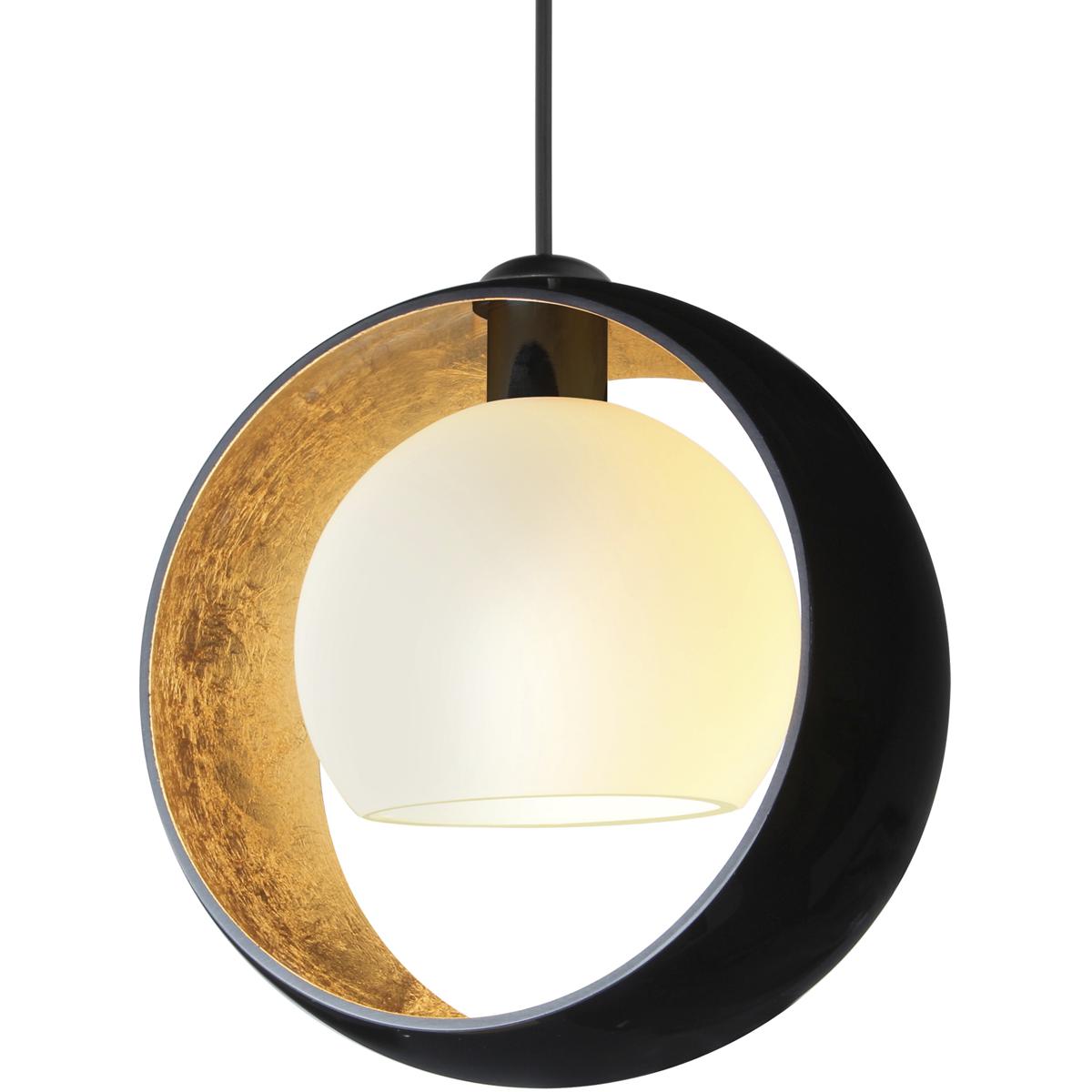 Besa Lighting 1XT-4293GF-BK Pogo 1 Light Black Cord Pendant Ceiling Light