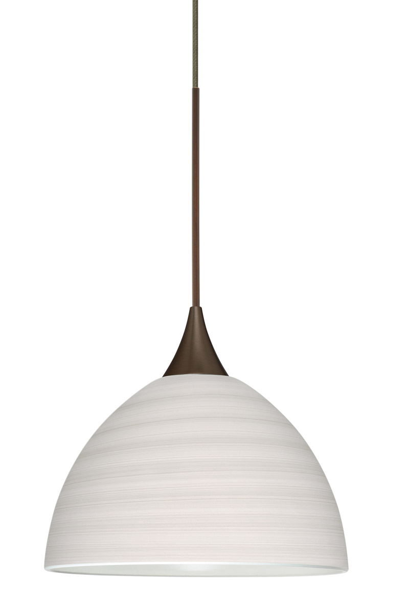 Besa Lighting 1XT-4679KR-LED-BR Brella LED Bronze Pendant Ceiling Light in Chalk Glass