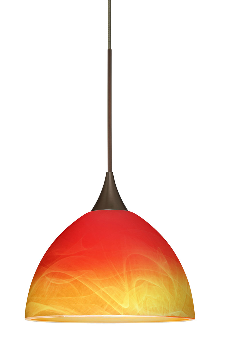 Besa Lighting 1XT-4679SL-LED-BR Brella LED Bronze Pendant Ceiling Light in Solare Glass