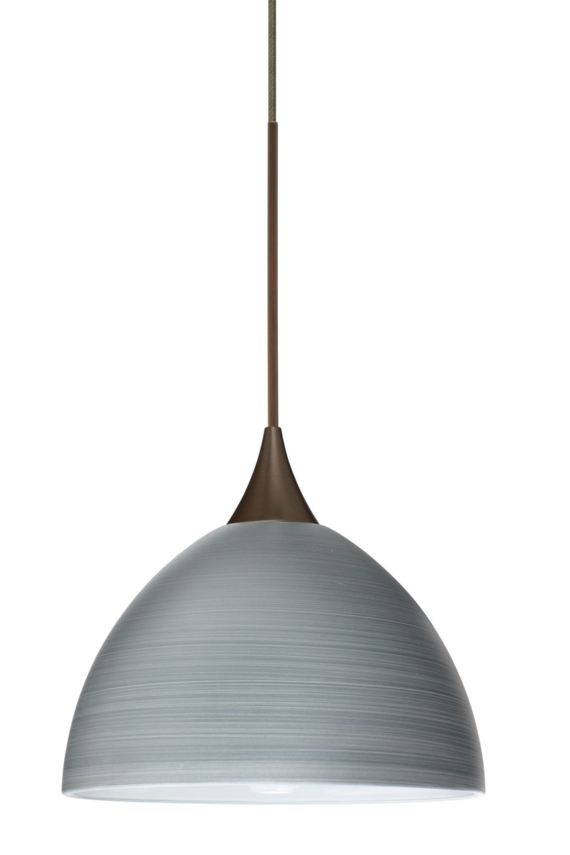 Besa Lighting 1XT-4679TN-LED-BR Brella LED Bronze Pendant Ceiling Light in Titan Glass