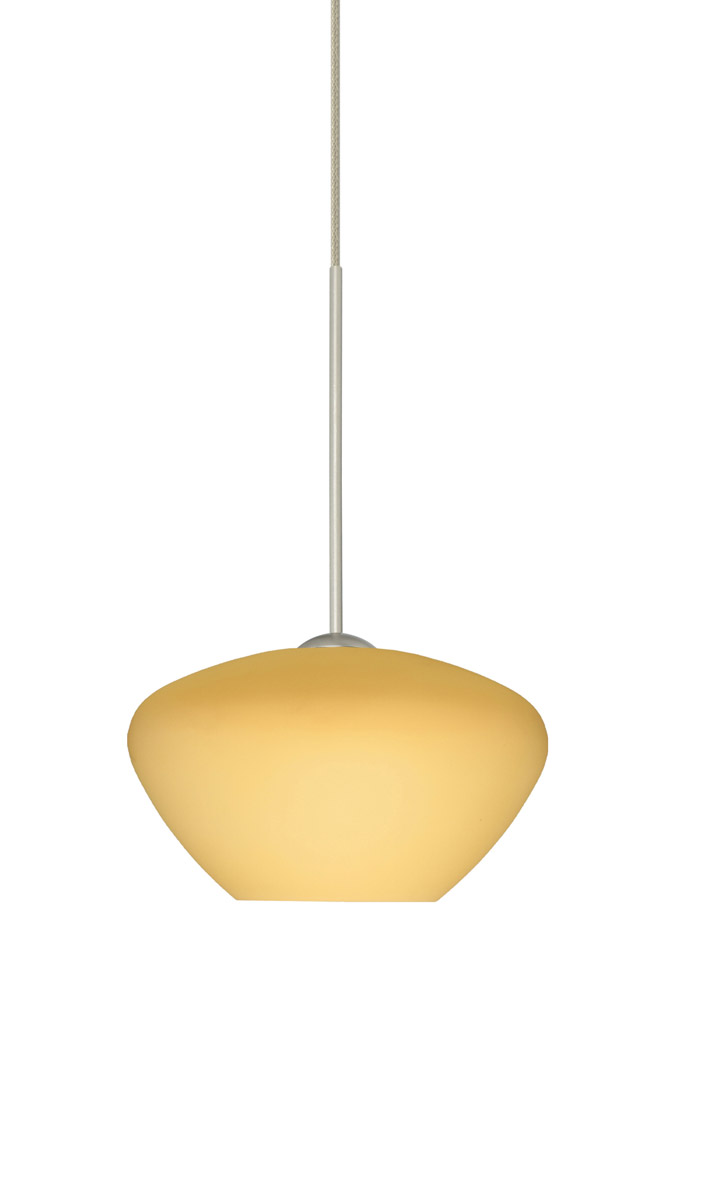 Besa Lighting 1XT-5410VM-LED-SN Peri LED Satin Nickel Pendant Ceiling Light in Vanilla Matte Glass