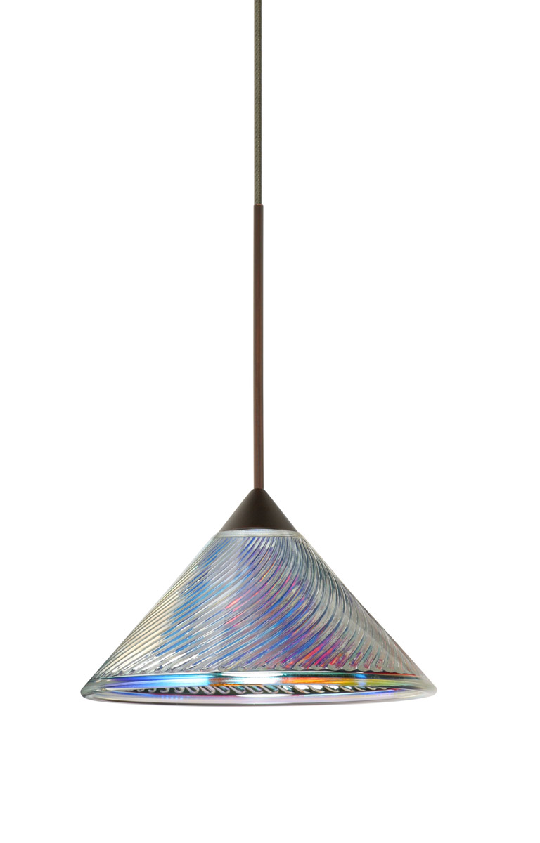 Besa Lighting 1XT-550493-BR Kona 1 Light Bronze Pendant Ceiling Light in Incandescent