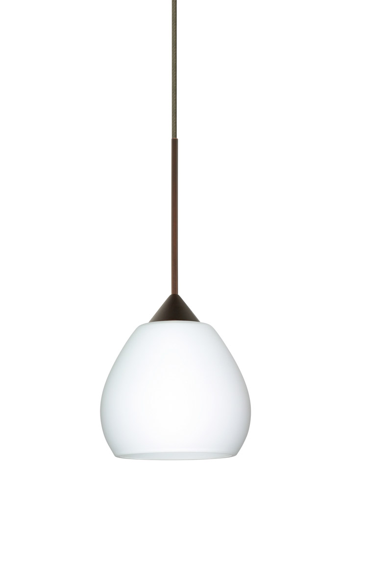 Besa Lighting 1XT-560507-LED-BR Tay Tay LED Bronze Pendant Ceiling Light in Opal Matte Glass