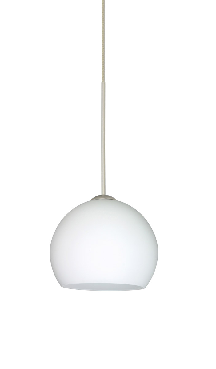 Besa Lighting 1XT-565807-LED-SN Palla 5 LED Satin Nickel Pendant Ceiling Light in Opal Matte Glass