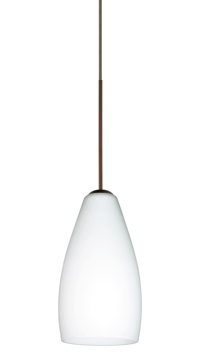 Besa Lighting 1XT-719807-LED-BR Karli LED Bronze Pendant Ceiling Light in Opal Matte Glass
