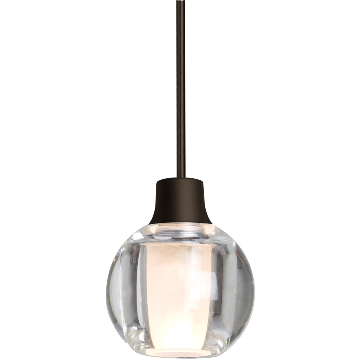 Besa Lighting 1XT-BOCA3CL-BR Boca 3 1 Light Bronze Cord Pendant Ceiling Light in Halogen, Clear Glass
