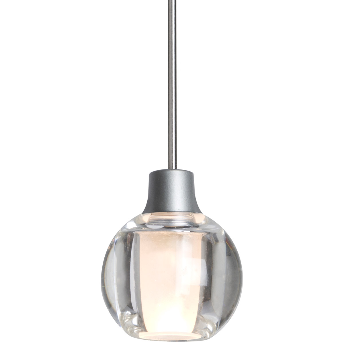 Besa Lighting 1XT-BOCA3CL-LED-SN Boca 3 LED Satin Nickel Cord Pendant Ceiling Light in Clear Glass