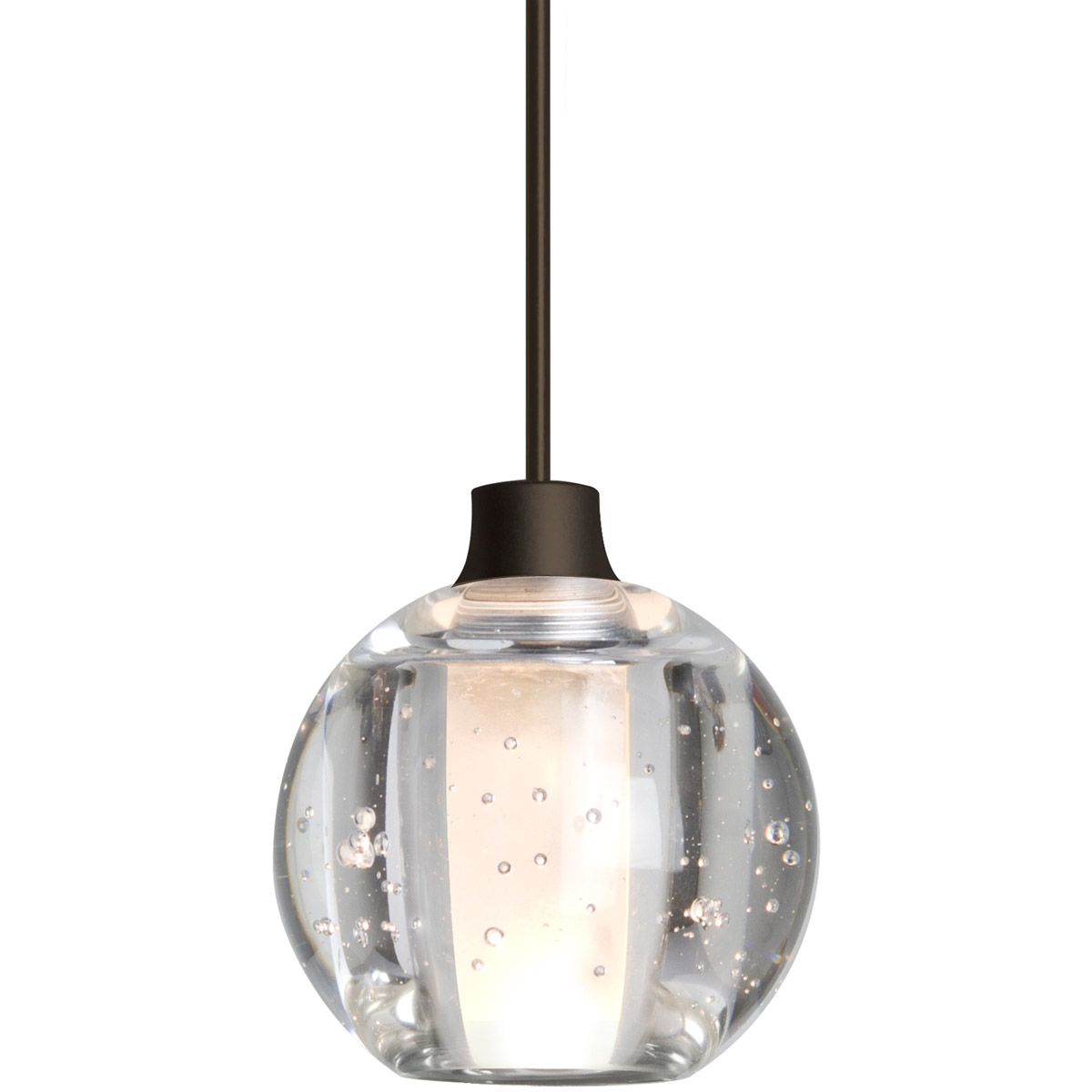 Besa Lighting 1XT-BOCA5BB-BR Boca 5 1 Light Bronze Cord Pendant Ceiling Light in Halogen, Clear Bubble Glass