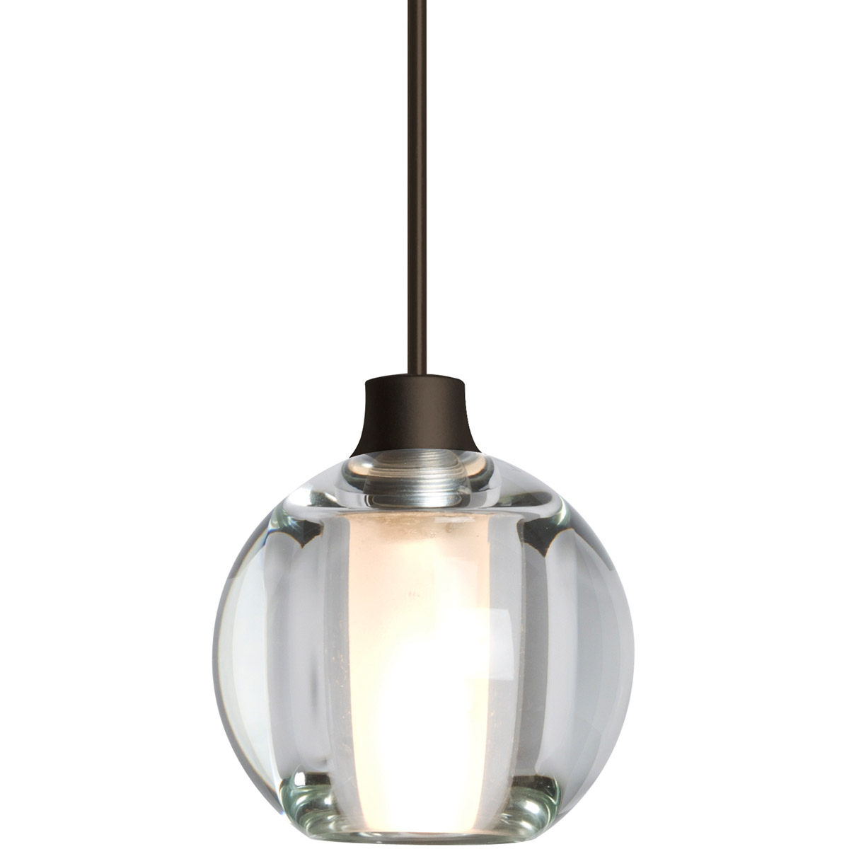 Besa Lighting 1XT-BOCA5CL-LED-BR Boca 5 LED Bronze Cord Pendant Ceiling Light in Clear Glass