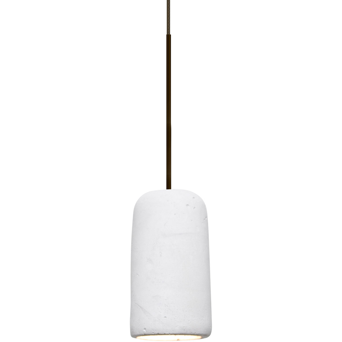 Besa Lighting 1XT-GLIDEWH-LED-BR Glide LED Bronze Cord Pendant Ceiling Light in White Glass