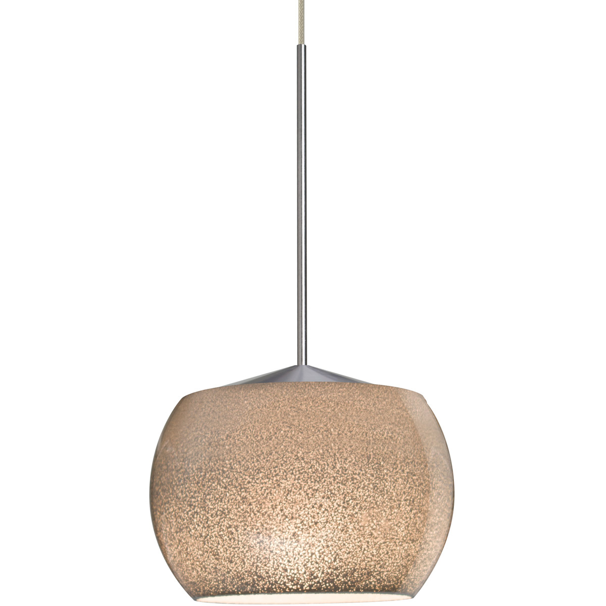 Besa Lighting 1XT-KENOSM-LED-SN Keno 1 Light Satin Nickel Pendant Ceiling Light in Smoke Glass