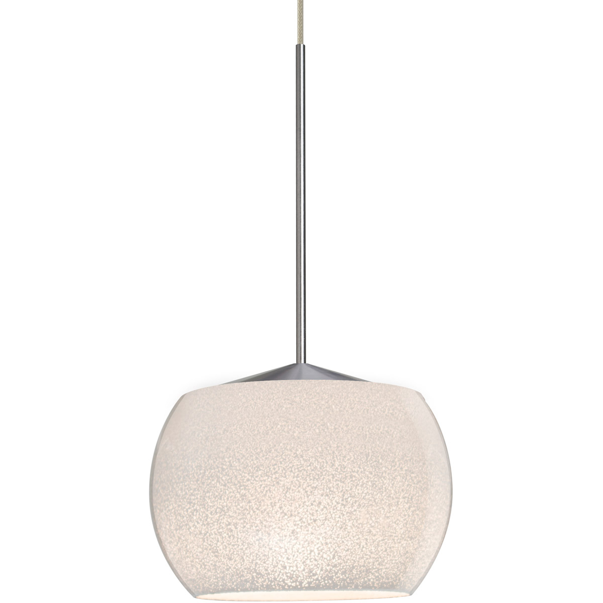 Besa Lighting 1XT-KENOWH-LED-SN Keno 1 Light Satin Nickel Pendant Ceiling Light in White Glass