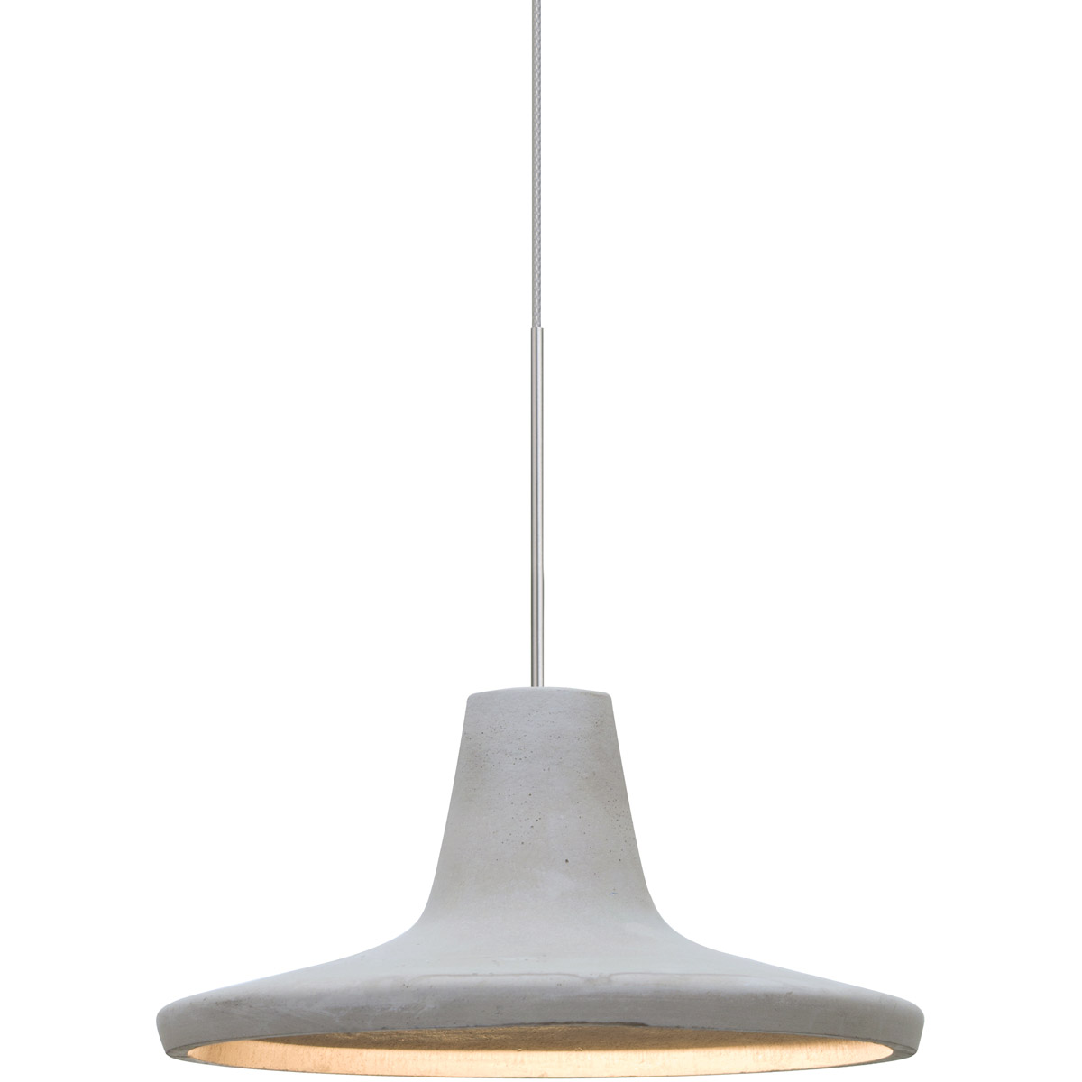 Besa Lighting 1XT-MODUSNA-LED-SN Modus LED Satin Nickel Cord Pendant Ceiling Light in Natural Concrete