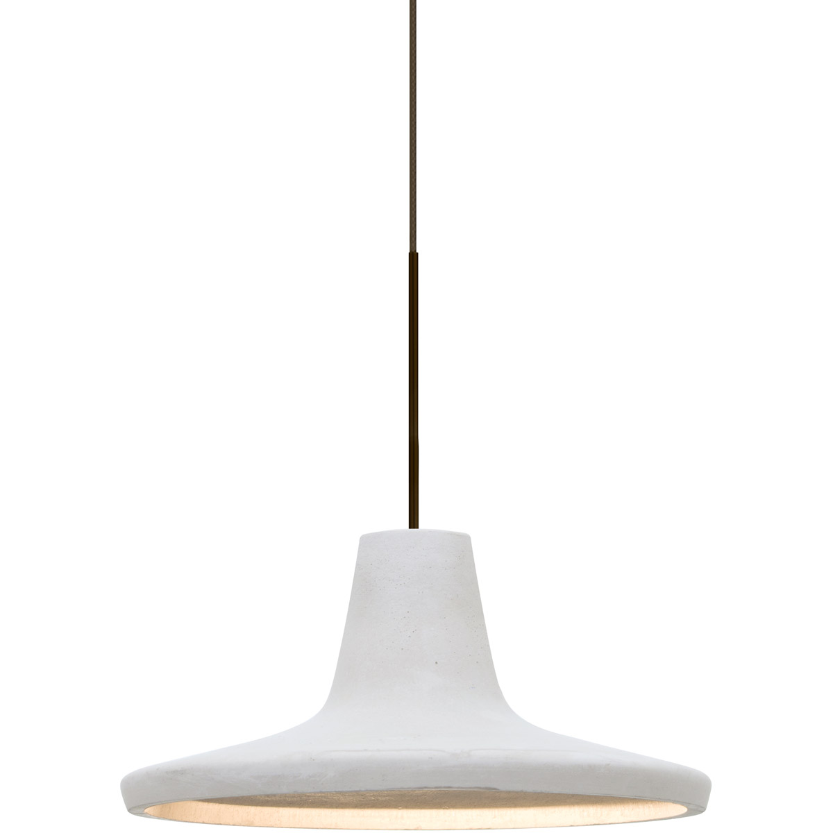 Besa Lighting 1XT-MODUSWH-LED-BR Modus LED Bronze Cord Pendant Ceiling Light in White Glass