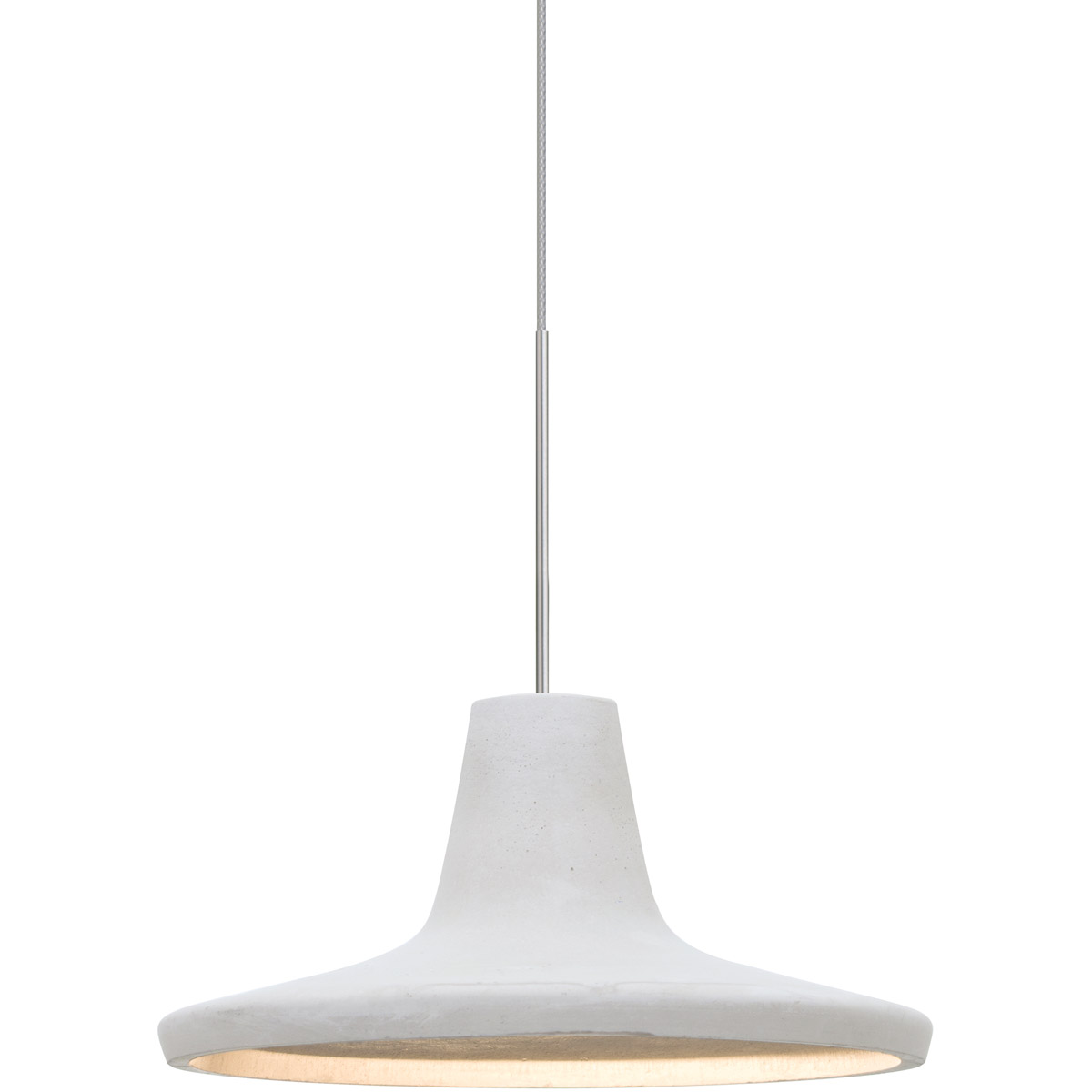 Besa Lighting 1XT-MODUSWH-LED-SN Modus LED Satin Nickel Cord Pendant Ceiling Light in White Glass