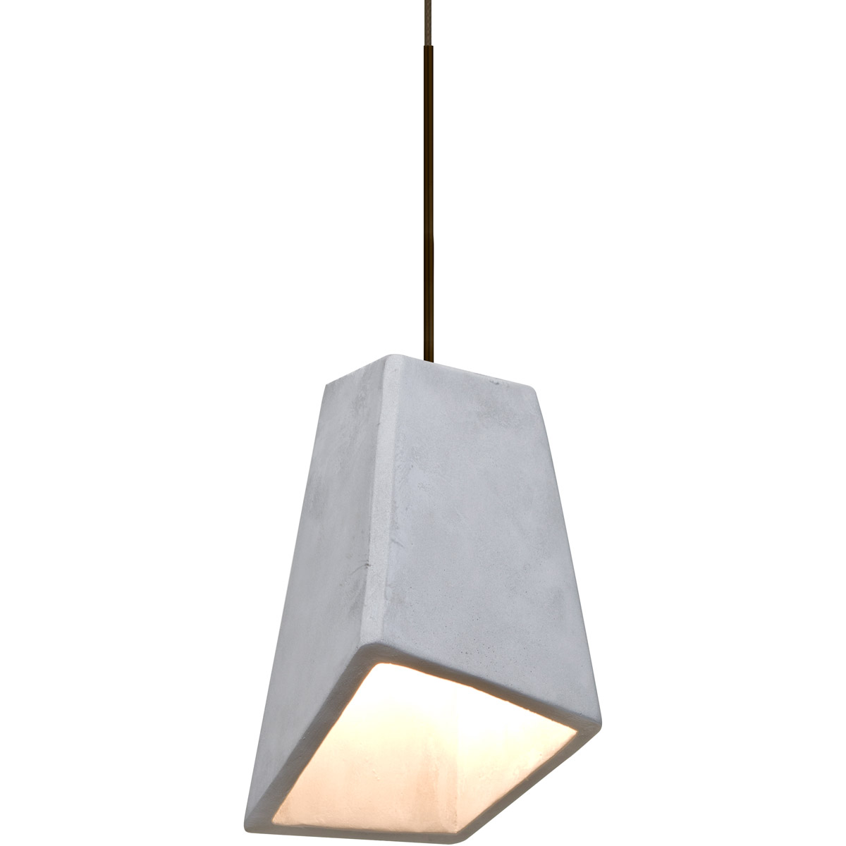 Besa Lighting 1XT-SKIPNA-LED-BR Skip LED Bronze Cord Pendant Ceiling Light in Natural Concrete