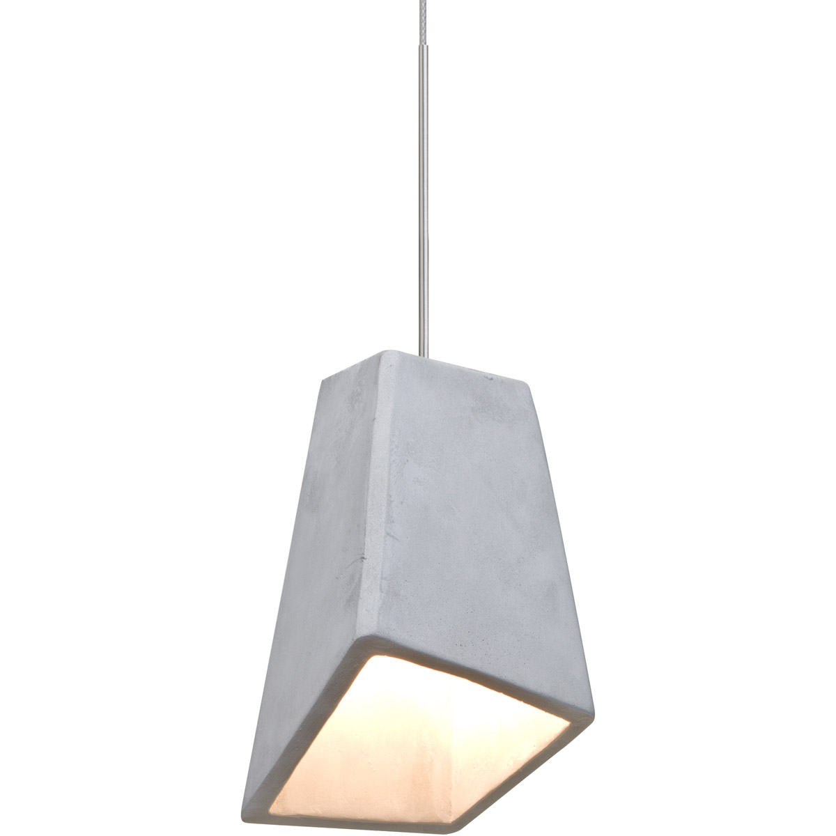 Besa Lighting 1XT-SKIPNA-LED-SN Skip LED Satin Nickel Cord Pendant Ceiling Light in Natural Concrete