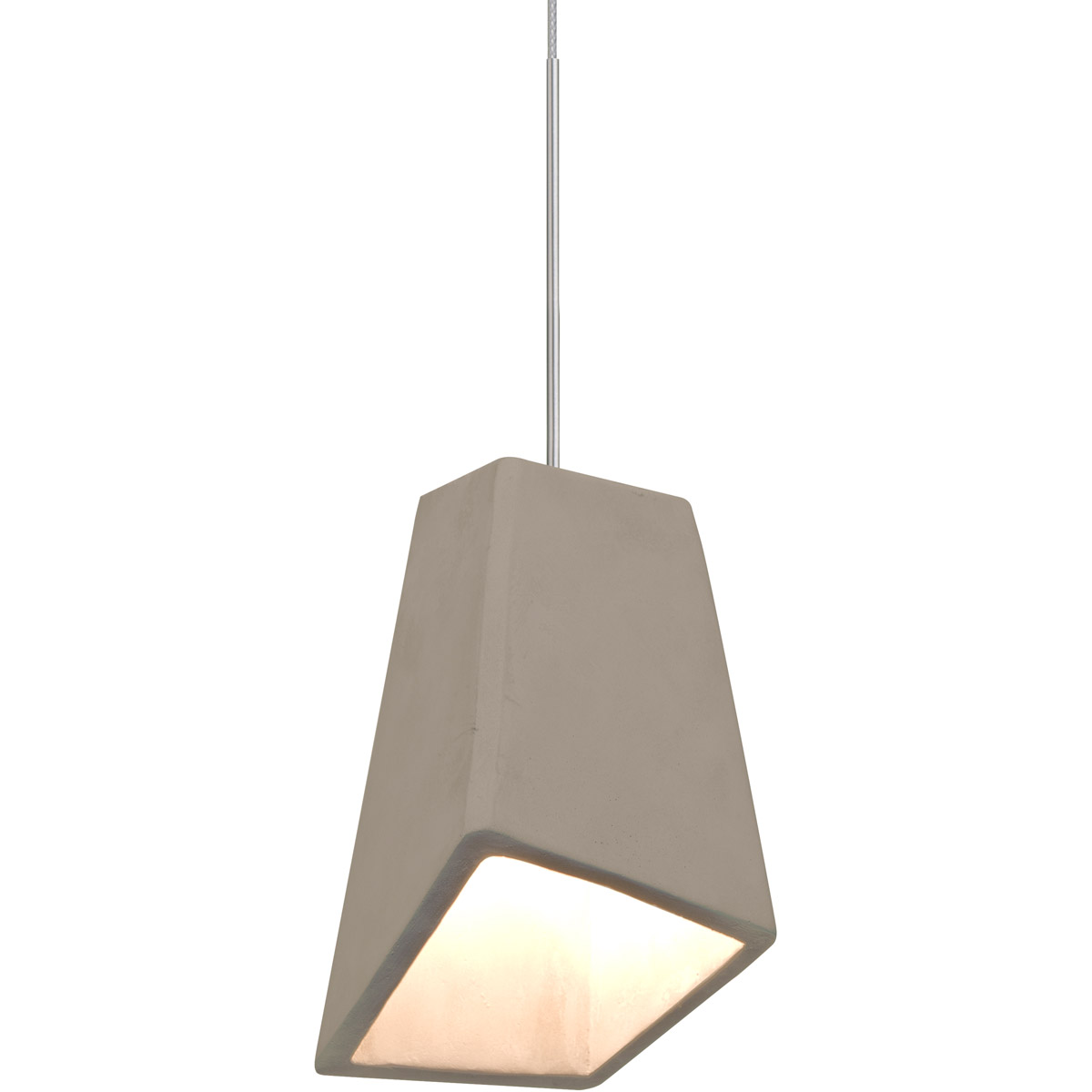 Besa Lighting 1XT-SKIPTN-LED-SN Skip LED Satin Nickel Cord Pendant Ceiling Light in Tan Concrete
