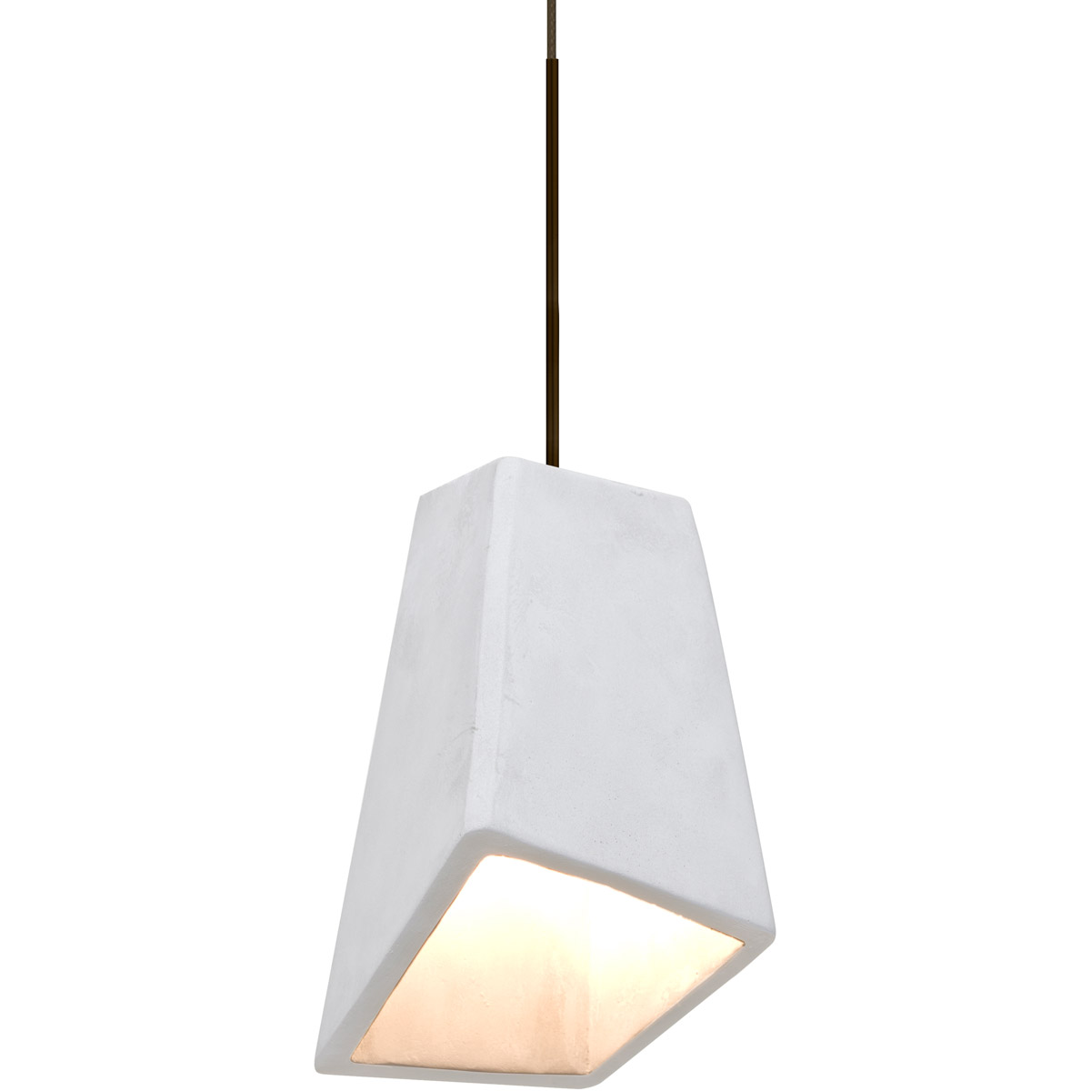 Besa Lighting 1XT-SKIPWH-LED-BR Skip LED Bronze Cord Pendant Ceiling Light in White Glass
