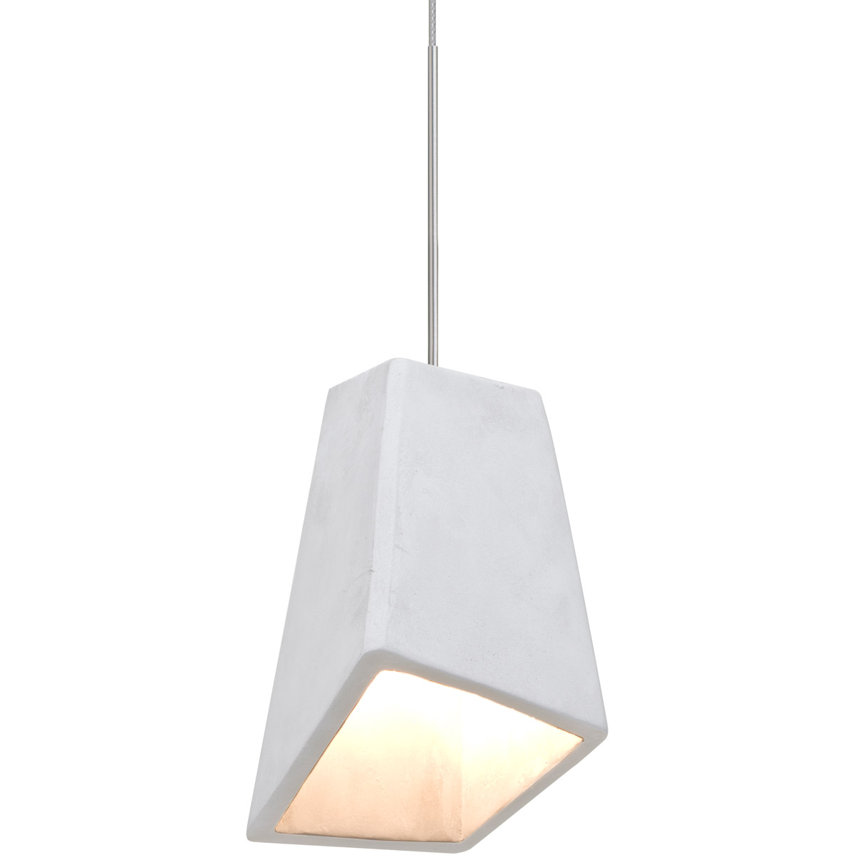 Besa Lighting 1XT-SKIPWH-LED-SN Skip LED Satin Nickel Cord Pendant Ceiling Light in White Glass