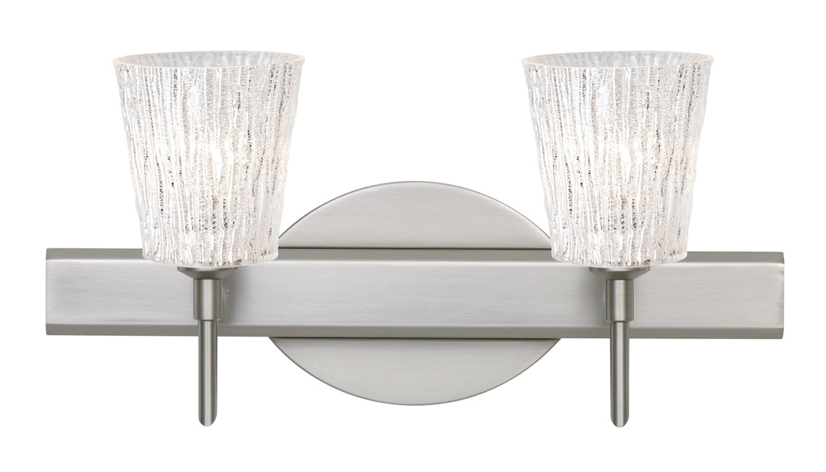 Besa Lighting 2SW-5125GL-LED-SN Nico 4 LED 15 inch Satin Nickel Vanity Lighting Wall Light in Glitter Stone Glass