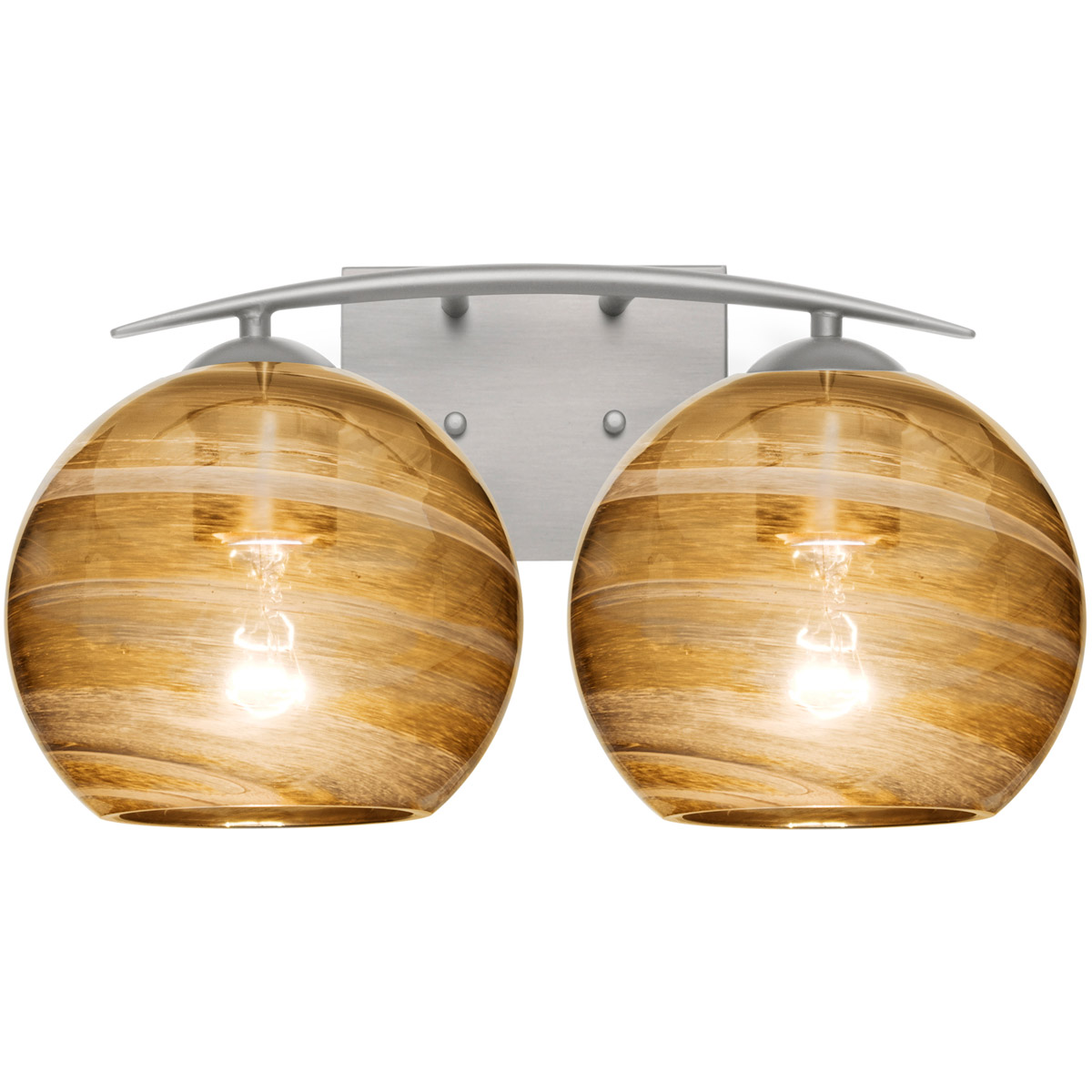 Besa Lighting 2WC-JILLYAM-SN Jilly 2 Light 15 inch Satin Nickel Vanity Light Wall Light