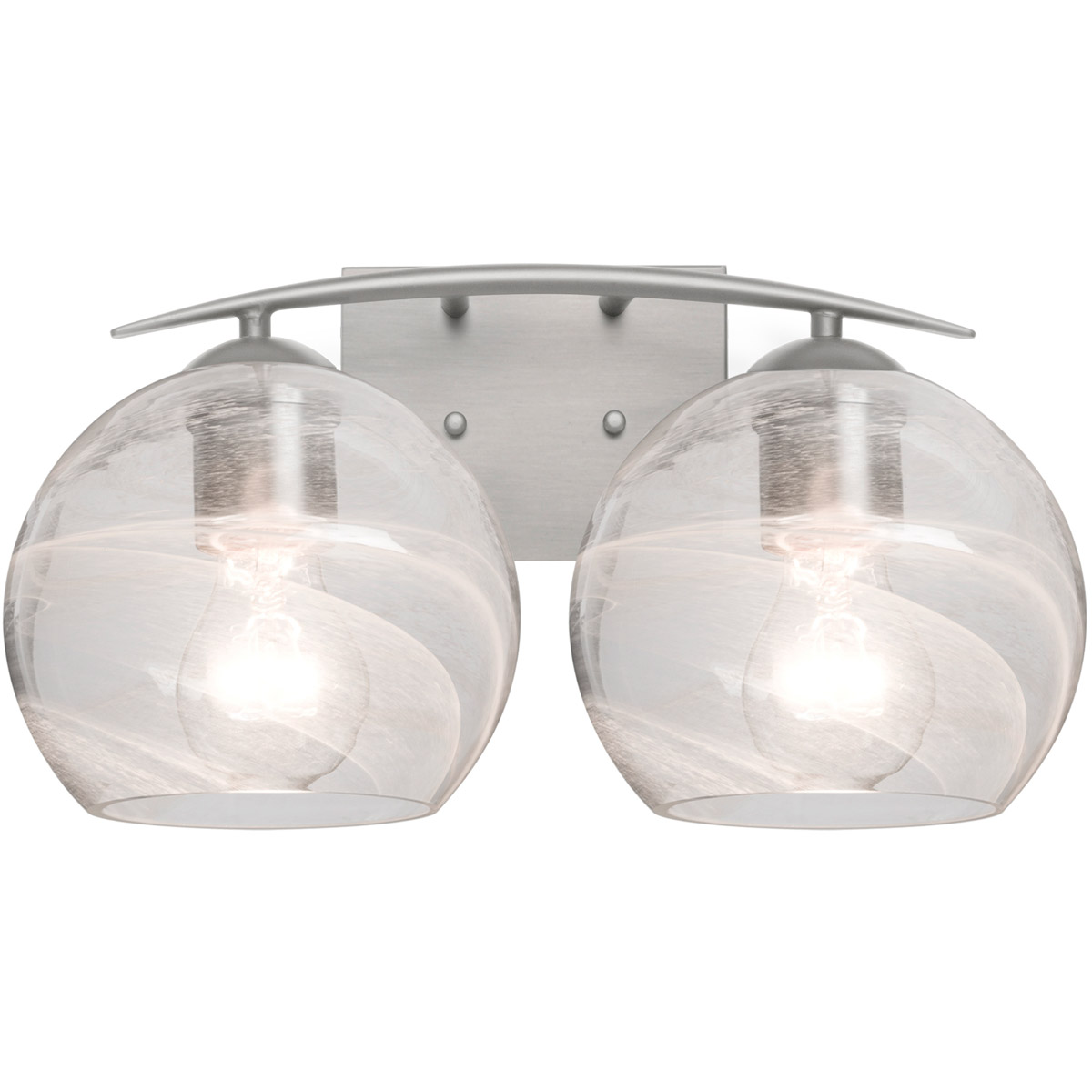 Besa Lighting 2WC-JILLYCL-SN Jilly 2 Light 15 inch Satin Nickel Vanity Light Wall Light