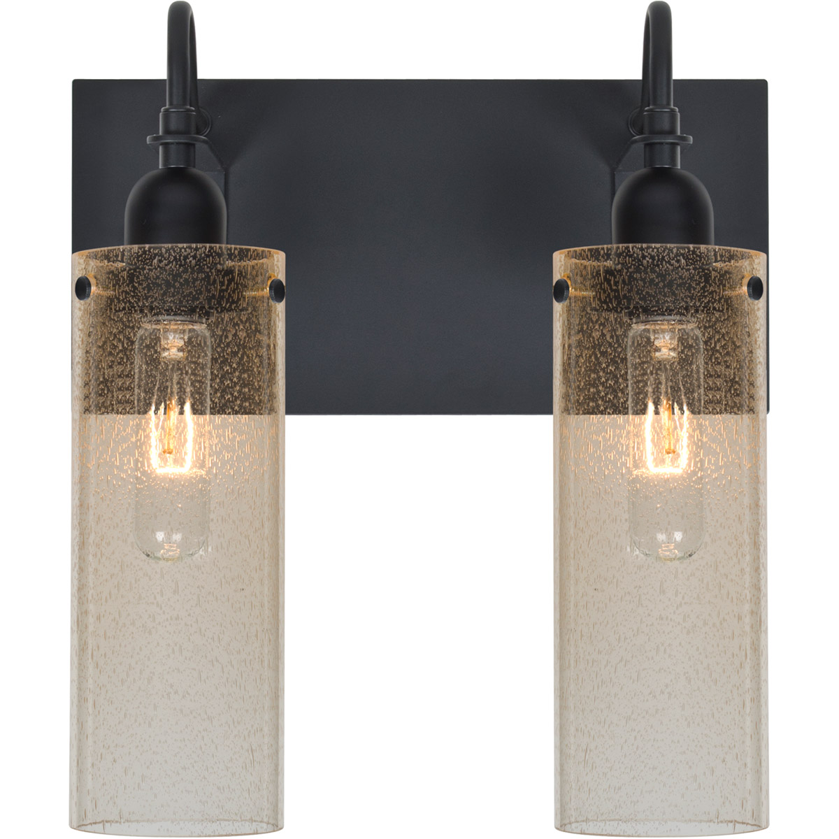 Besa Lighting 2WG-JUNI10GD-BK Juni 10 2 Light 12 inch Black Vanity Lighting Wall Light in Gold Bubble Glass