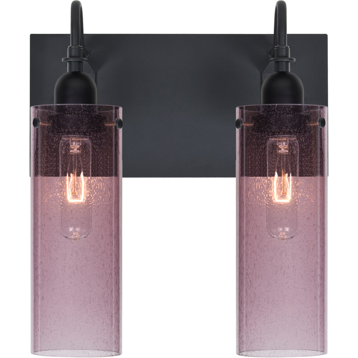 Besa Lighting 2WG-JUNI10PL-BK Juni 10 2 Light 12.25 inch Black Vanity Light Wall Light in Plum Bubble Glass