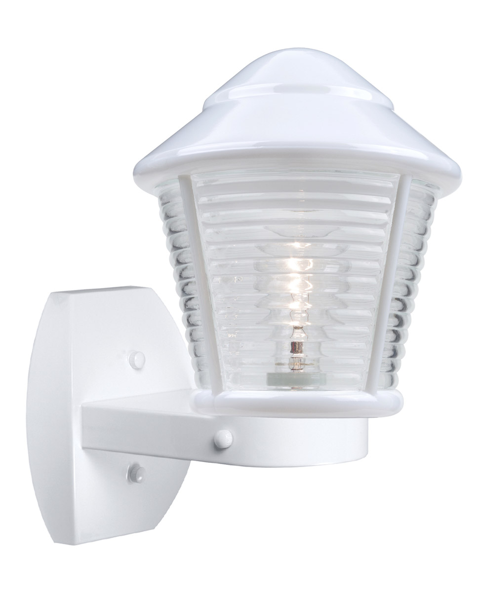 Besa Lighting 310053-WALL 3100 Series 1 Light 12 inch White Outdoor Sconce in Clear Glass, Costaluz