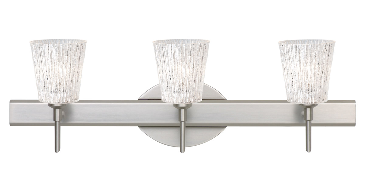 Besa Lighting 3SW-5125GL-LED-SN Nico 4 LED 23 inch Satin Nickel Vanity Lighting Wall Light in Glitter Stone Glass