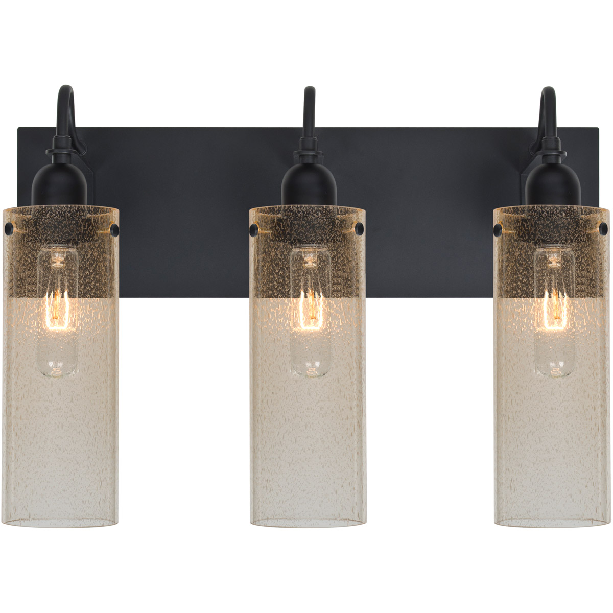 Besa Lighting 3WG-JUNI10GD-BK Juni 10 3 Light 20 inch Black Vanity Lighting Wall Light in Gold Bubble Glass